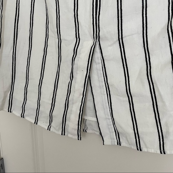 Mango midi skirt in white with black stripes size M - Picture 4 of 8